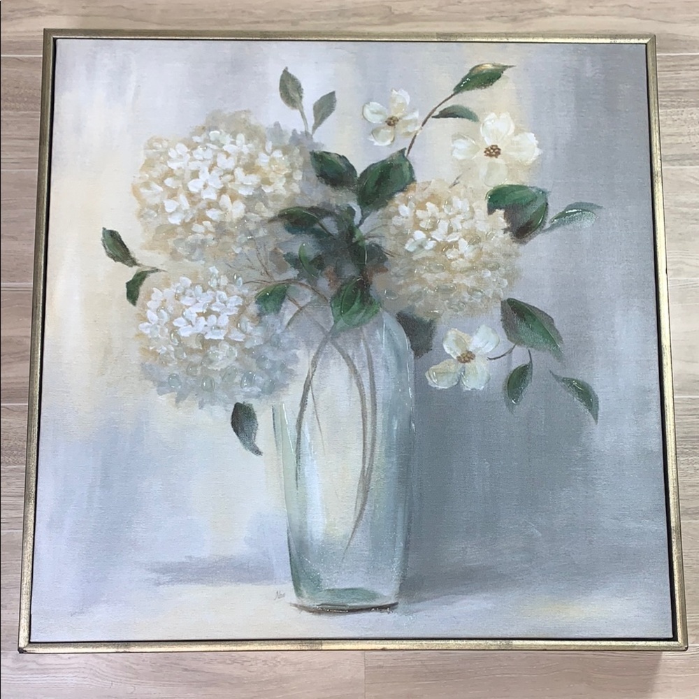 Carolina Springs Bouquet II Canvas Art with Gold Frame 18x18